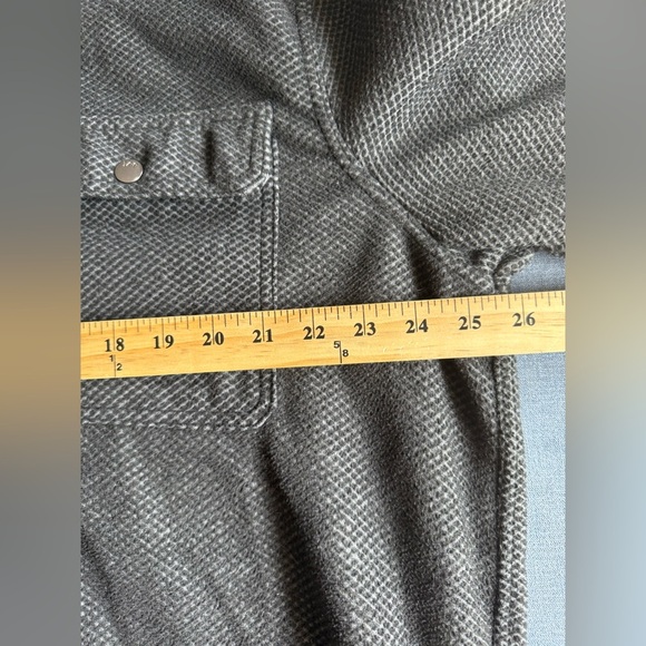 Lee Snap Button Up Shacket Jacket Men’s SZ XL Grey Flannel Fleece Lined Pockets - Picture 7 of 8